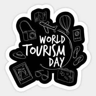 World Tourism Day - Travel Globe And Enjoy Your Vacations Sticker